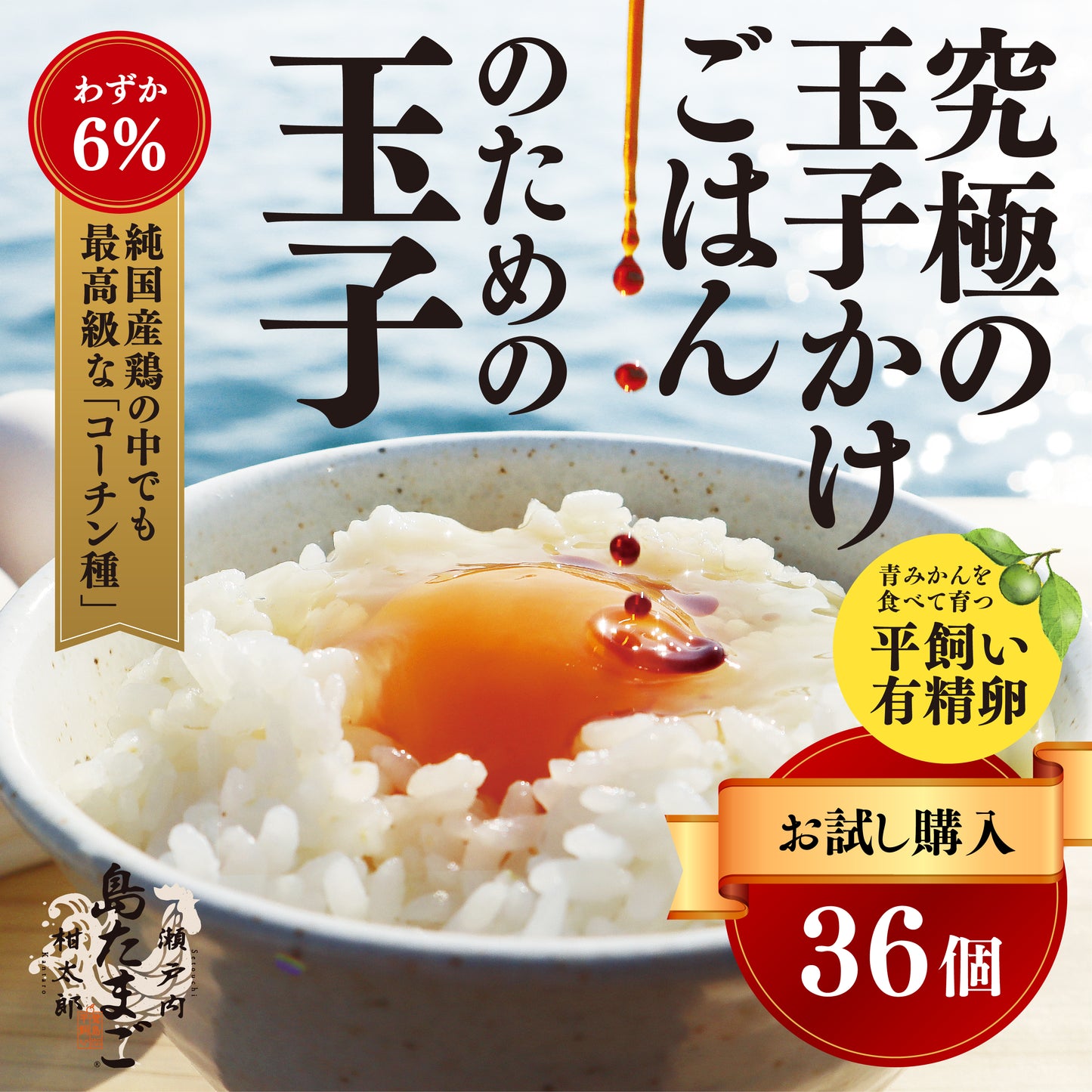 瀬戸内柑太郎「島たまご」36個 (割れ保障3個付き)