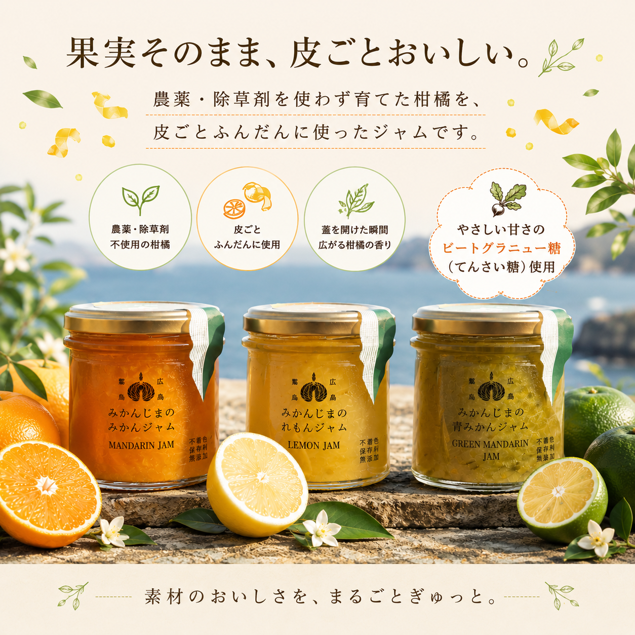 柑橘本来の美味しさを実感！鷺島みかんじまジャム