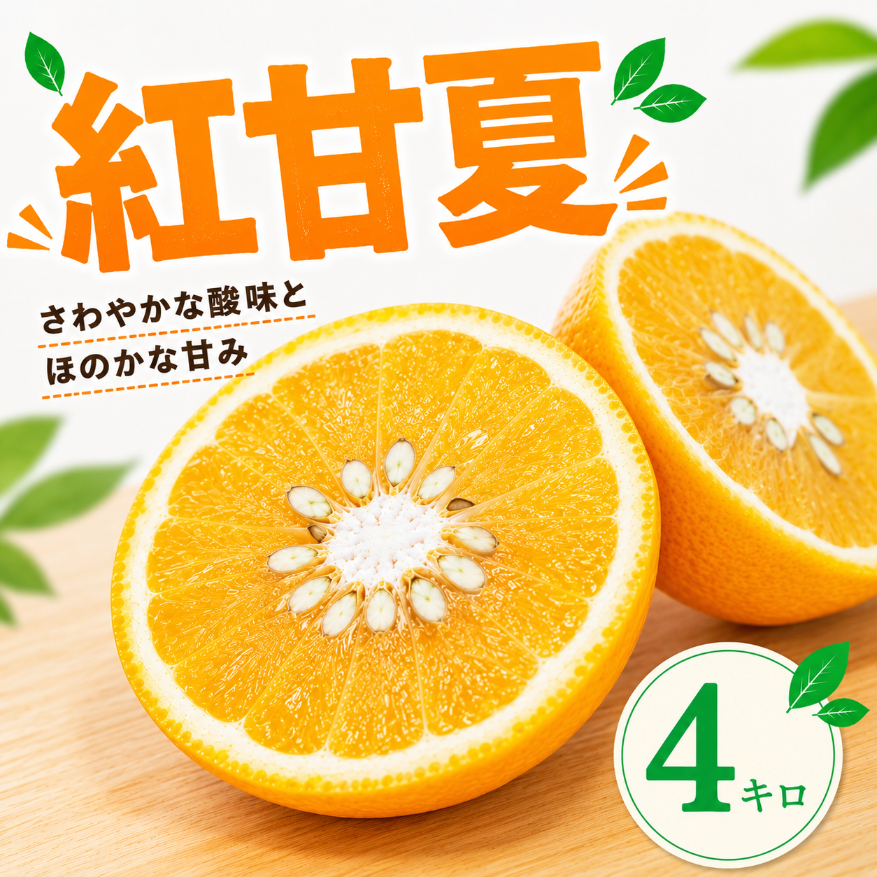 昔ながらの爽やかさ！　紅甘夏４キロ